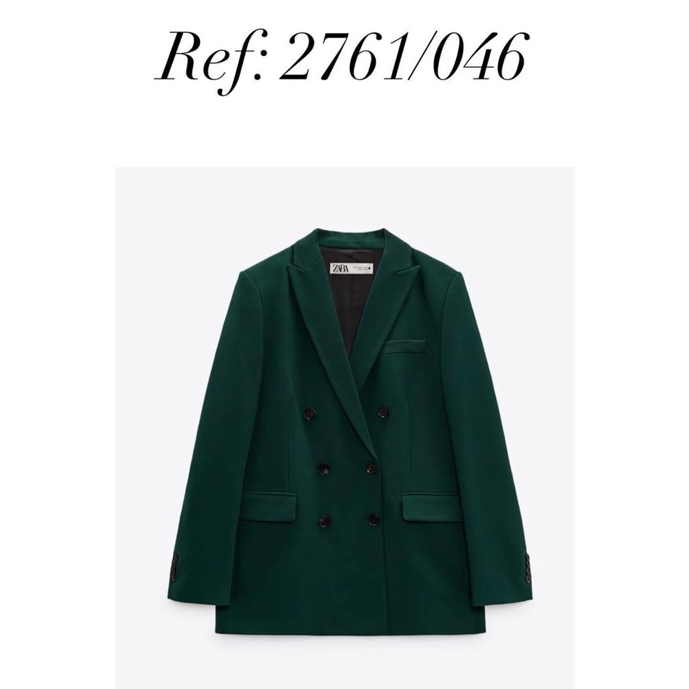 Zara Green Tailored Double Breasted Blazer - Picture 4 of 9